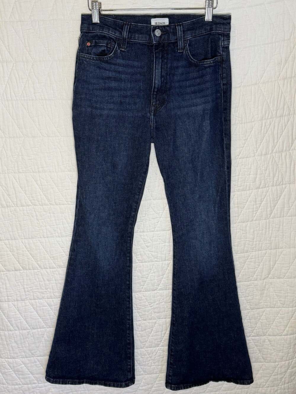 Hudson Jeans 27 dark blue Wash Heidi High Rise Flare Nebula Hippie Boho Preppy